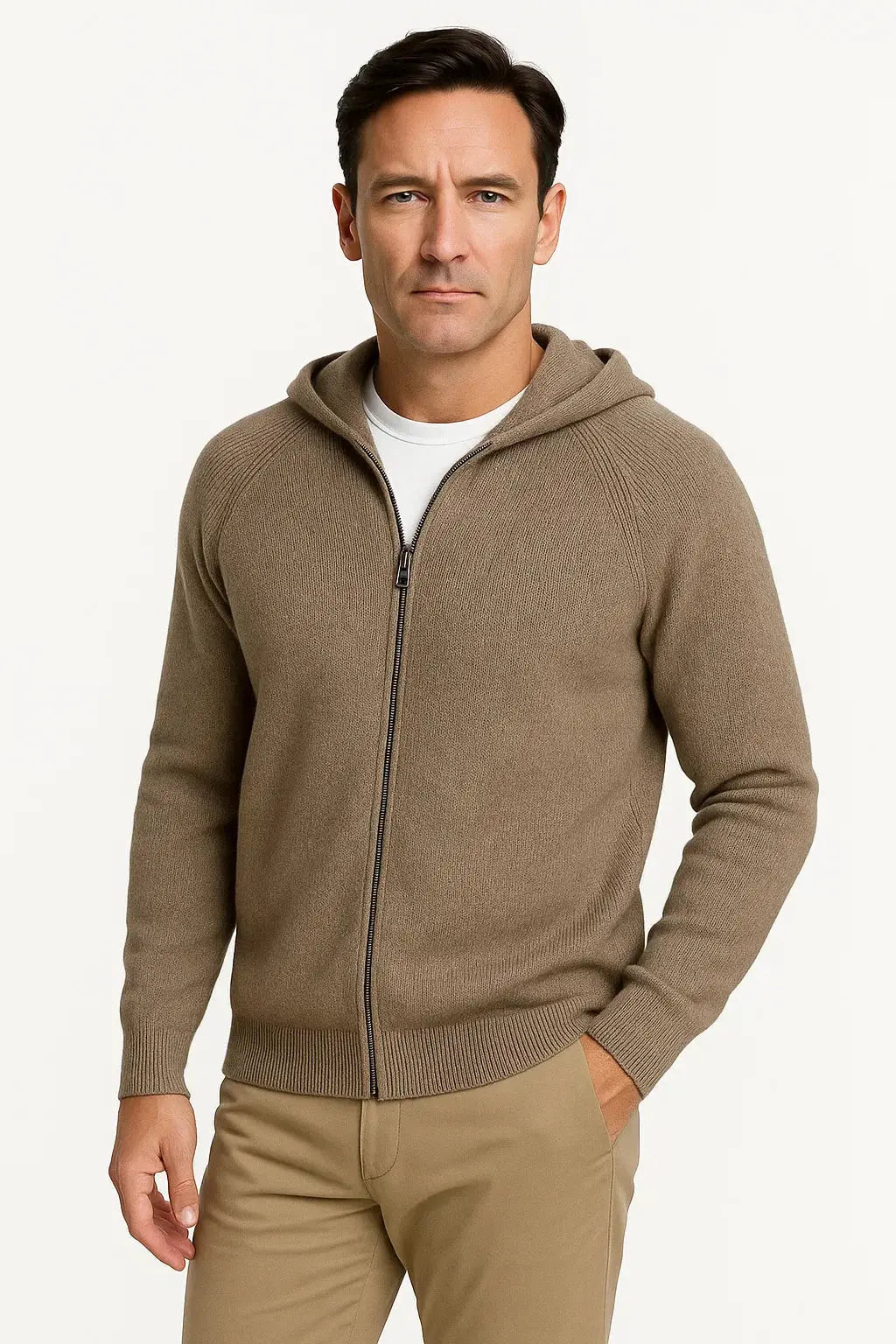 Men's Cardigan Hooded Thick Knit Jacket