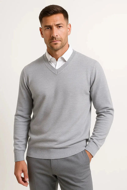 Men's Pullover V-Neck Slim Fit Elegant Casual Wear
