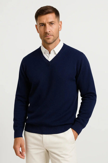 Men's Pullover V-Neck Slim Fit Elegant Casual Wear