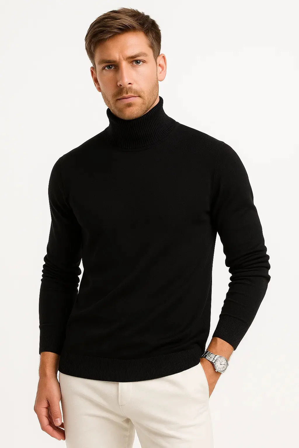 Men's Turtleneck Sweater Virgin Classic Design Comfortable Fit