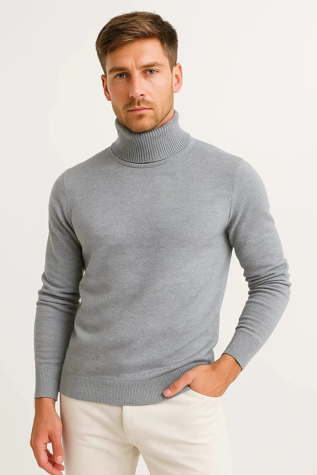 Men's Turtleneck Sweater Virgin Classic Design Comfortable Fit