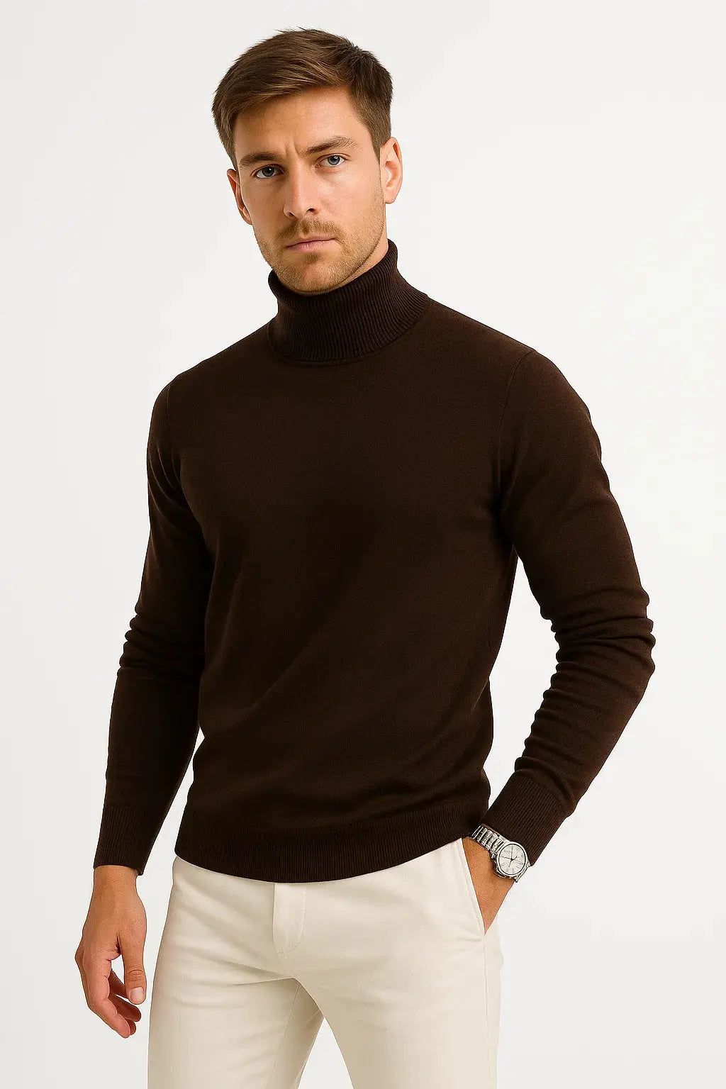 Men's Turtleneck Sweater Virgin Classic Design Comfortable Fit