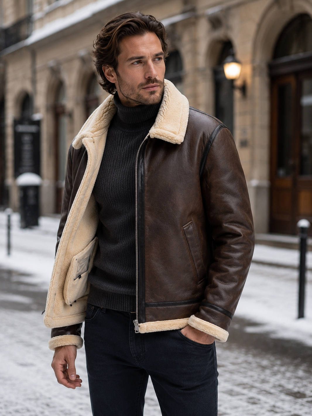 Men’s Aviator Jacket – Classic & Winter-Ready