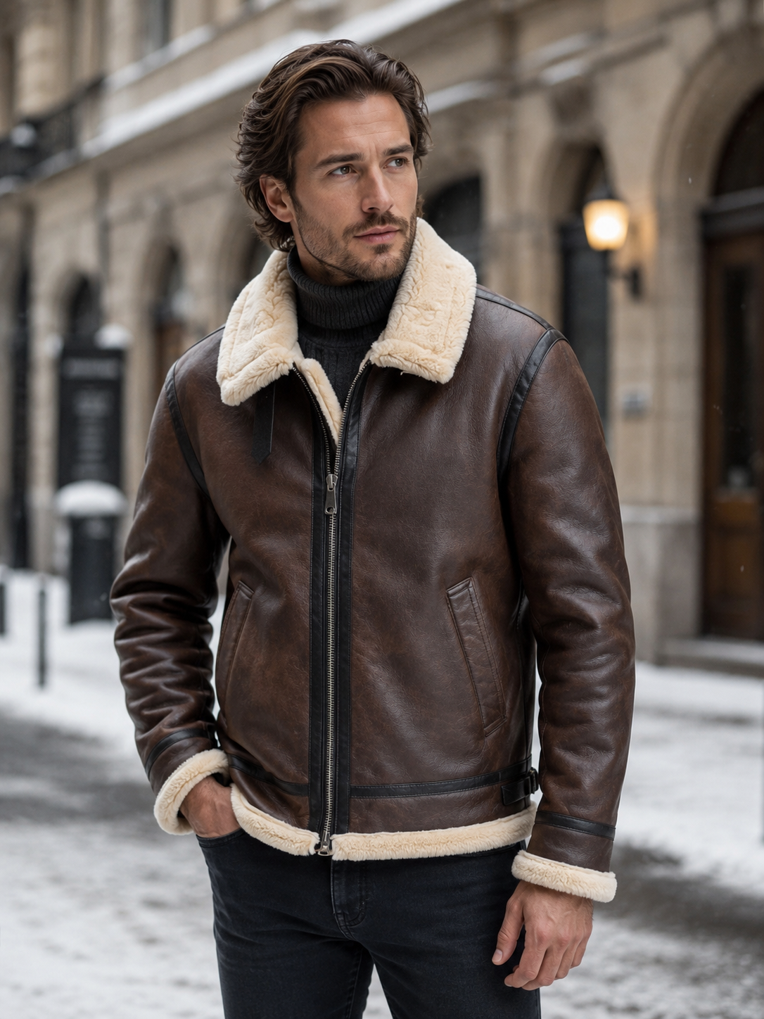 Men’s Aviator Jacket – Classic & Winter-Ready