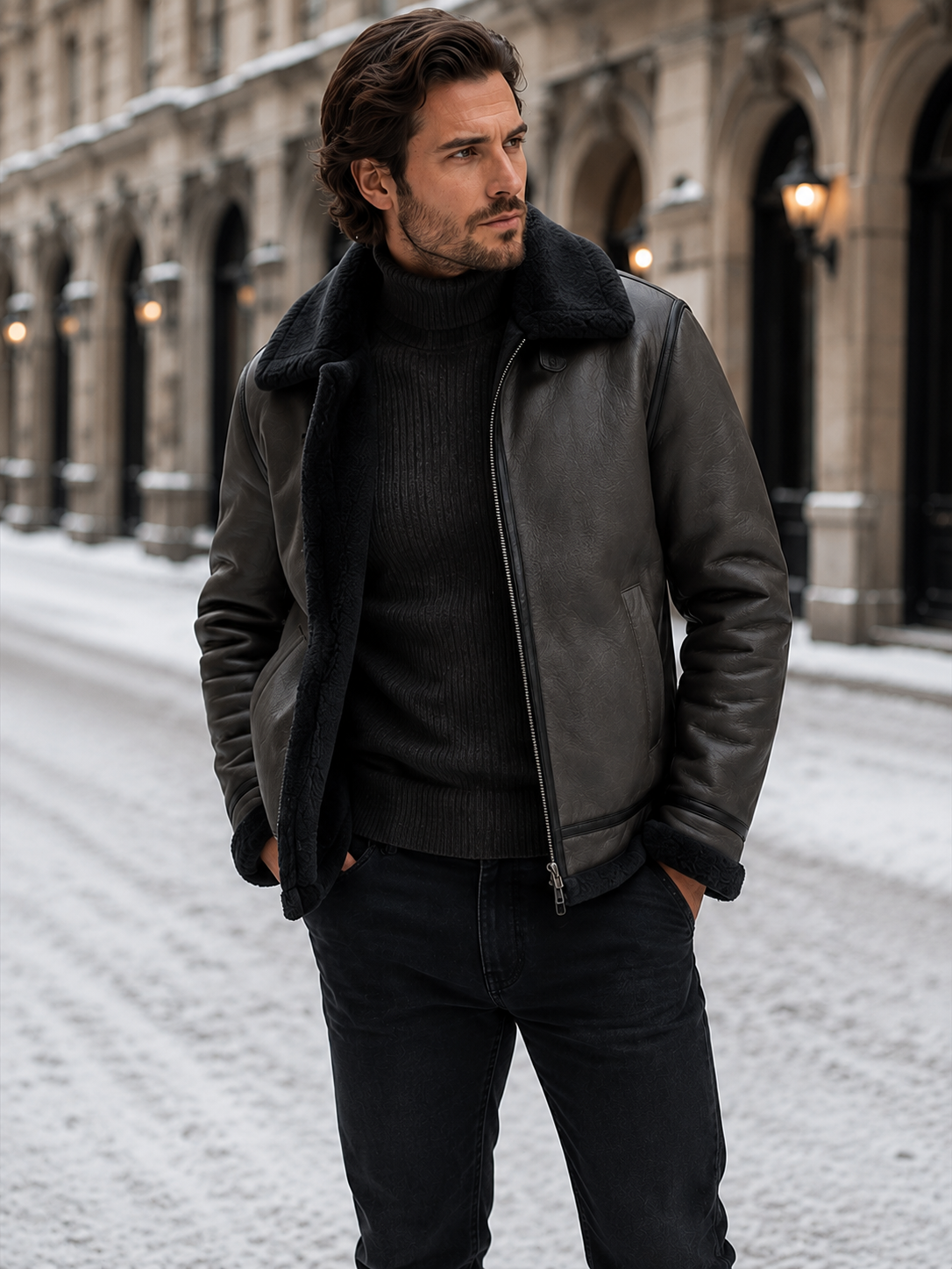 Men’s Aviator Jacket – Classic & Winter-Ready