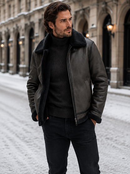 Men’s Aviator Jacket – Classic & Winter-Ready