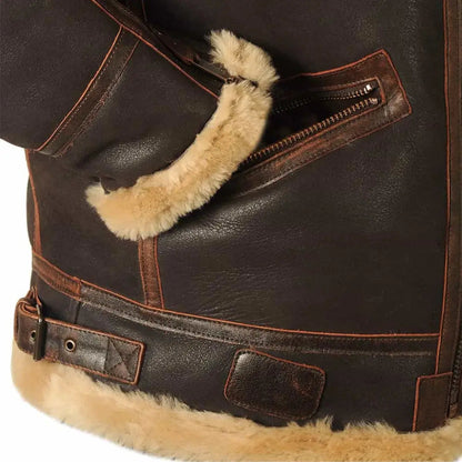 Men’s Fleece-Lined Bomber Jacket with Collar