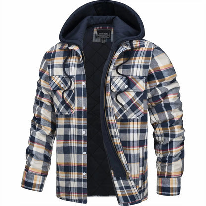 Men’s Checked Zip Jacket – Autumn & Winter Outerwear