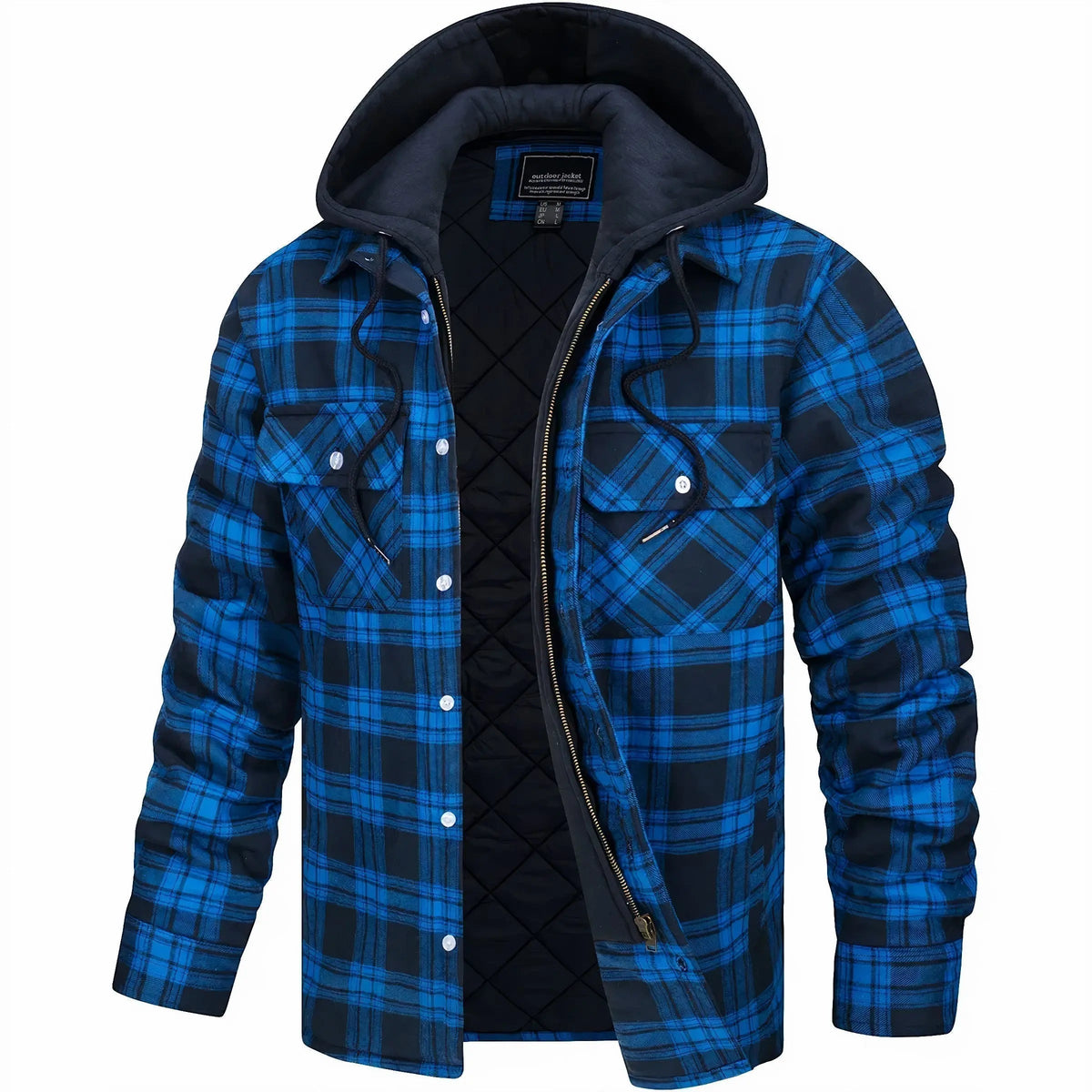 Men’s Checked Zip Jacket – Autumn & Winter Outerwear