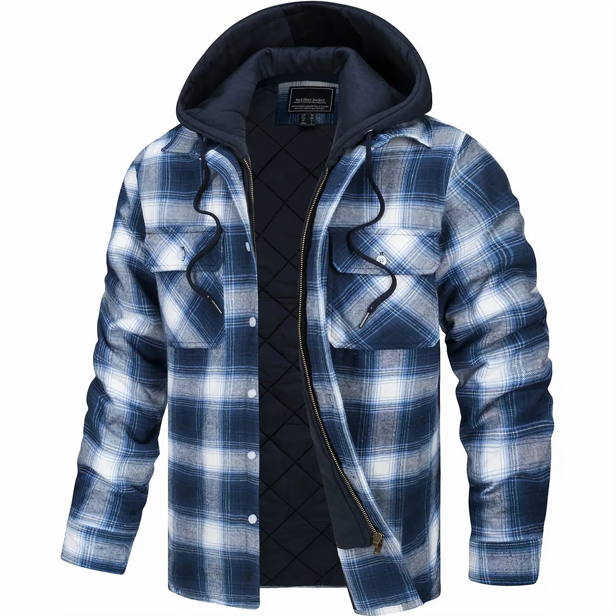 Men’s Checked Zip Jacket – Autumn & Winter Outerwear