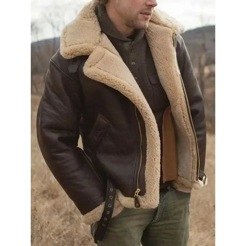 Men’s Shearling Aviator Pilot Jacket – Classic