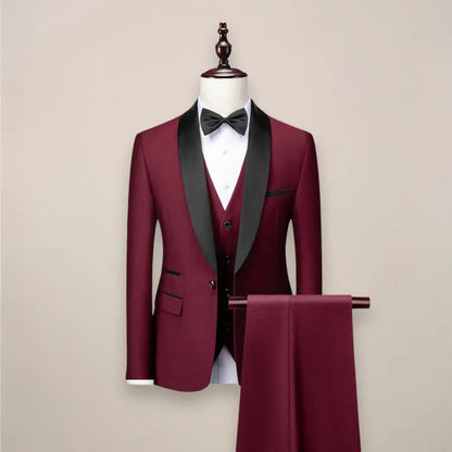 Men’s Slim Fit 3‑Piece Tuxedo Suit – Formal Wedding & Event Wear