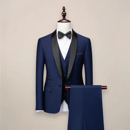 Men’s Slim Fit 3‑Piece Tuxedo Suit – Formal Wedding & Event Wear