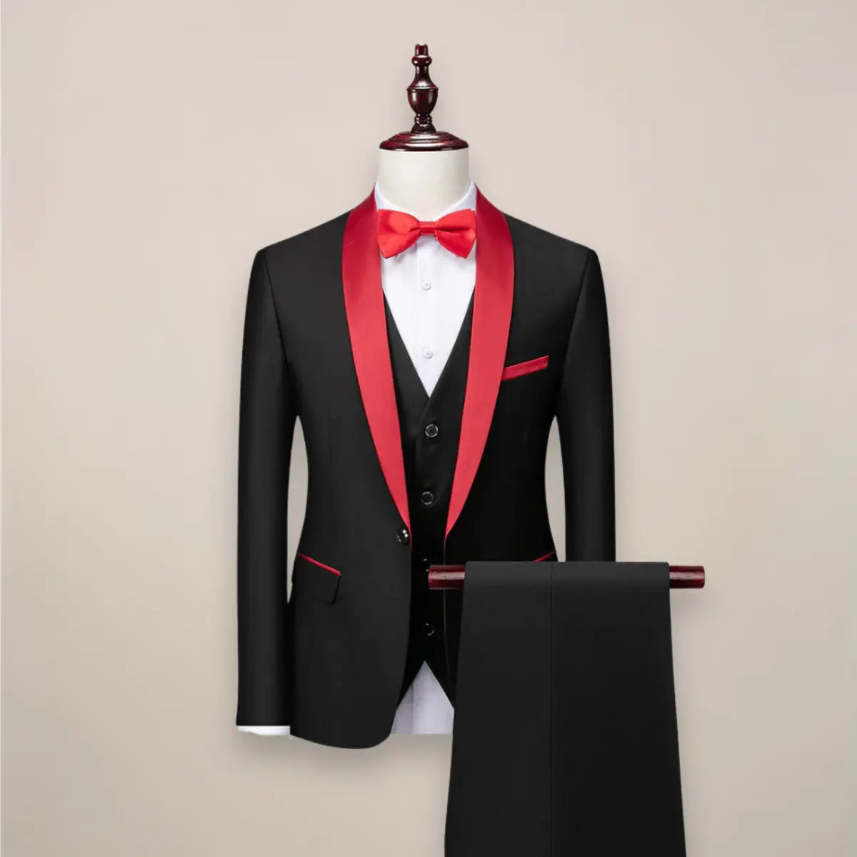 Men’s Slim Fit 3‑Piece Tuxedo Suit – Formal Wedding & Event Wear