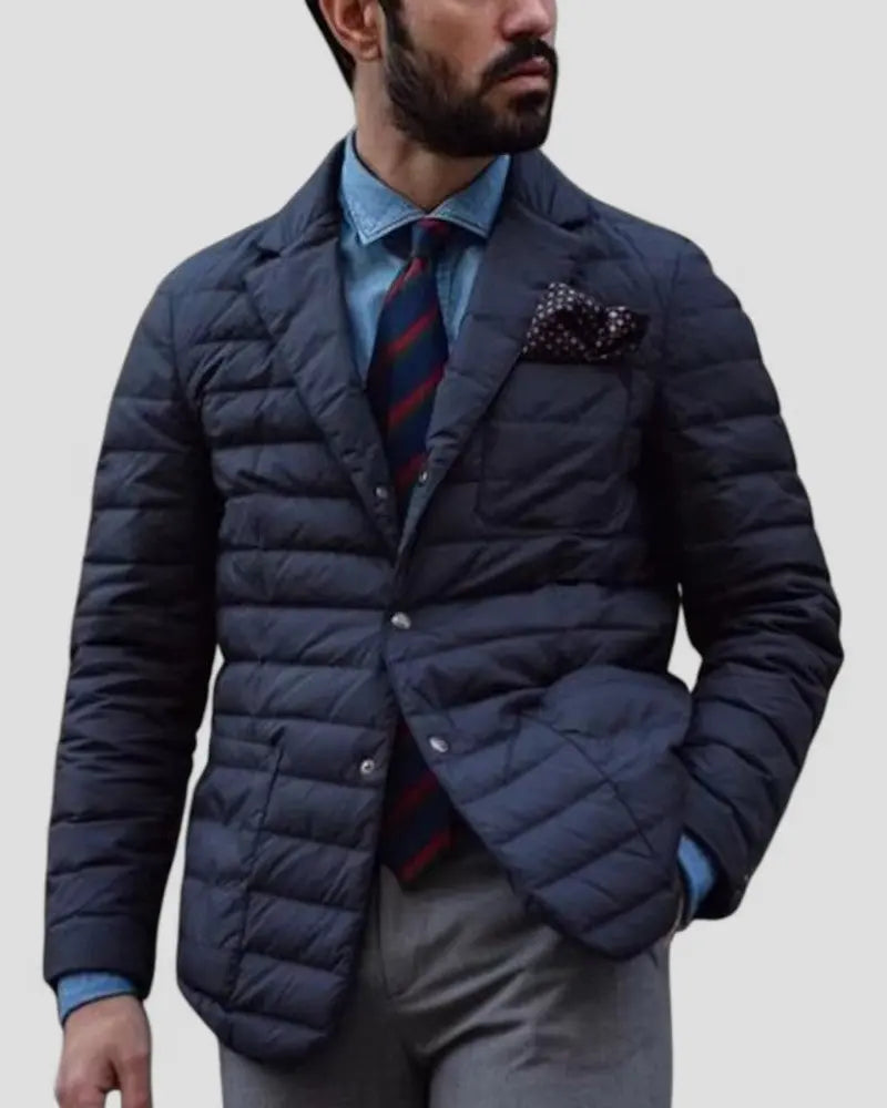 Men’s Quilted Puffer Jacket – Smart Casual Warm Outerwear