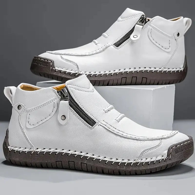 Shoes with side zipper