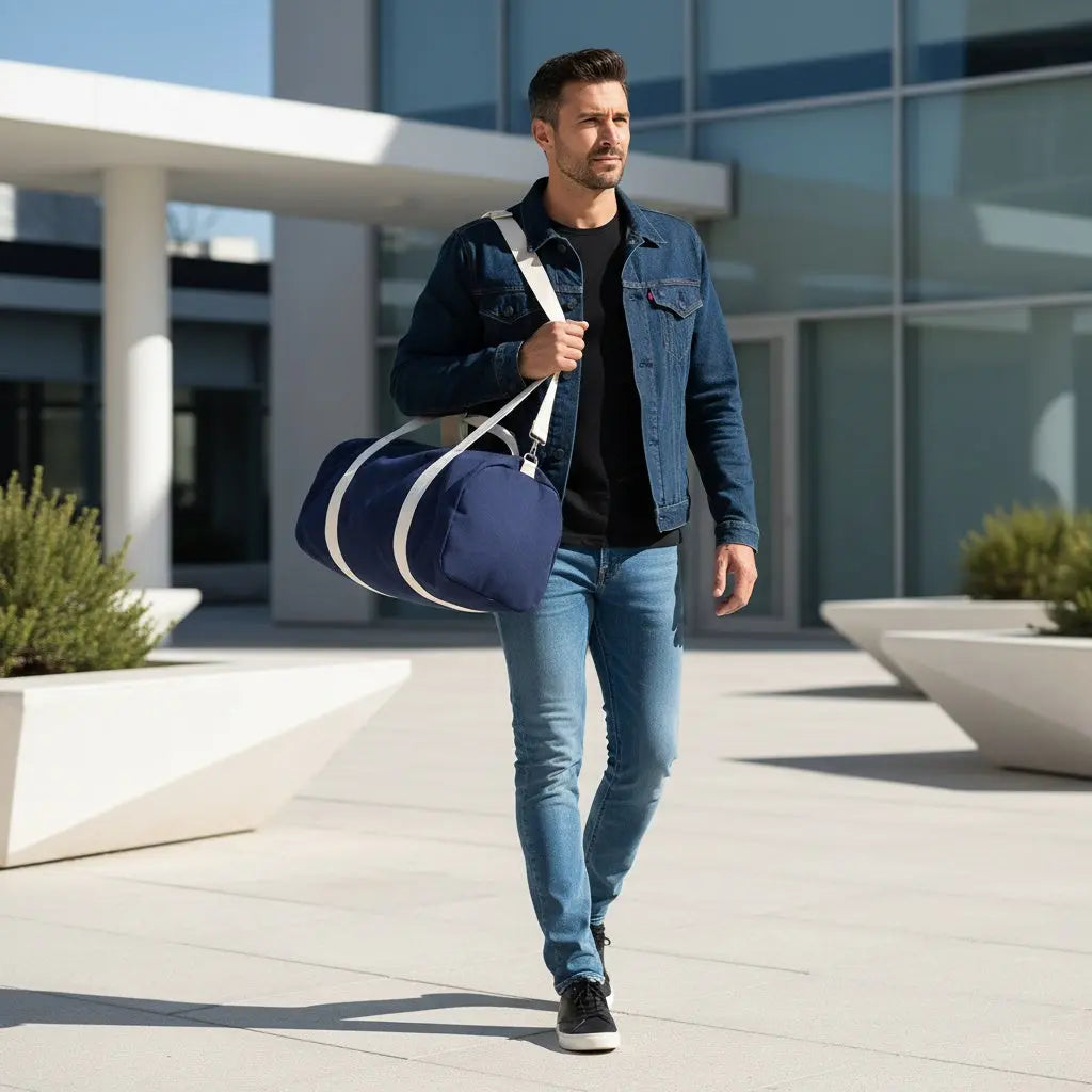 CANVAS BARREL BAG FOR MEN