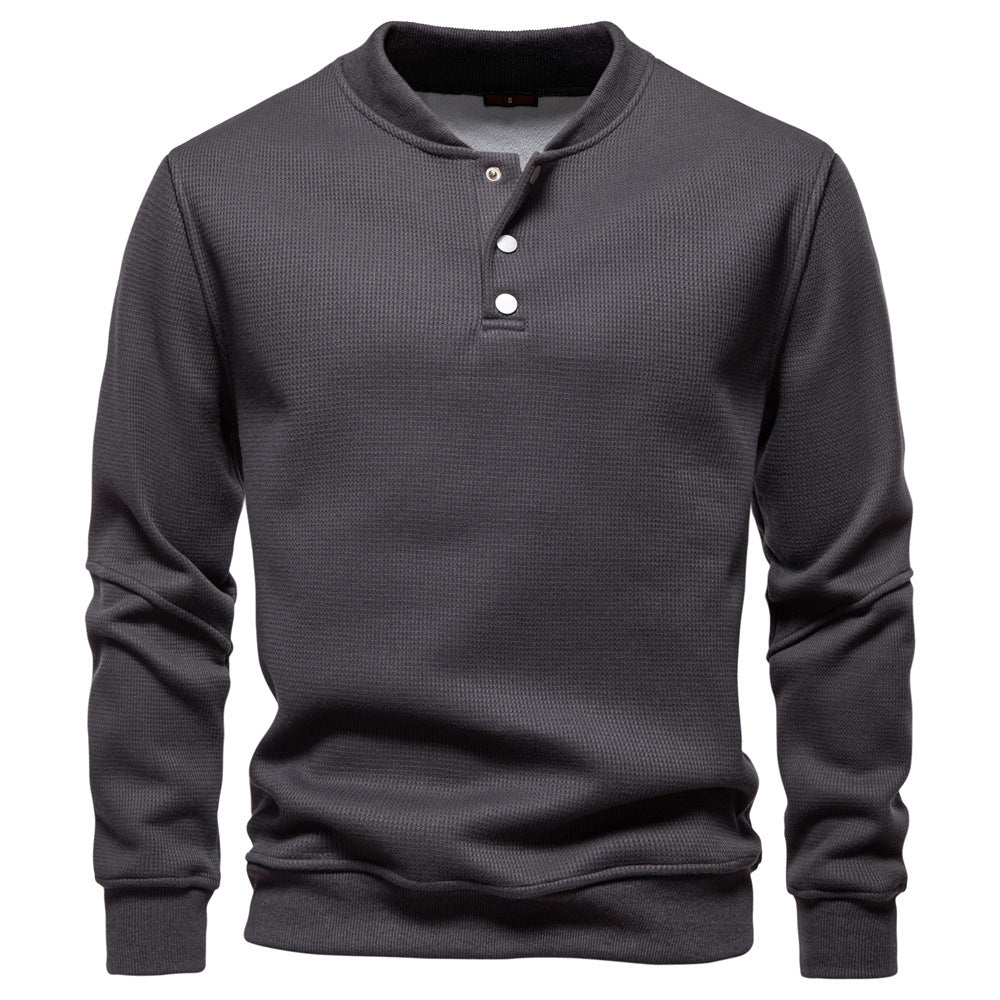 TEXTURED HENLEY SWEATSHIRT FOR MEN