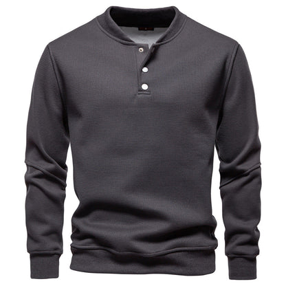 TEXTURED HENLEY SWEATSHIRT FOR MEN