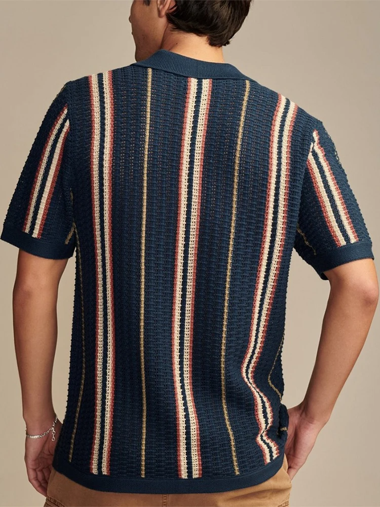 KNIT BUTTON-UP SHIRT FOR MEN