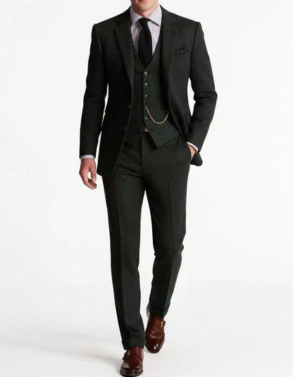 THREE-PIECE TWEED SUIT FOR MEN