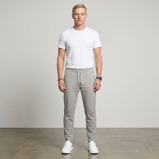 MEN EVERYDAY SLIM FIT TROUSERS DRAWSTRING WAIST