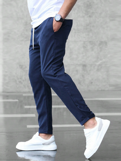 MEN EVERYDAY SLIM FIT TROUSERS DRAWSTRING WAIST