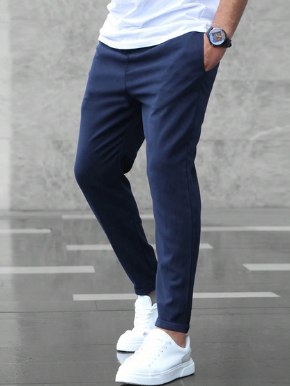 MEN EVERYDAY SLIM FIT TROUSERS DRAWSTRING WAIST