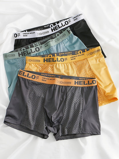 Men everyday boxer briefs mesh synthetic blend