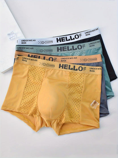 Men everyday boxer briefs mesh synthetic blend