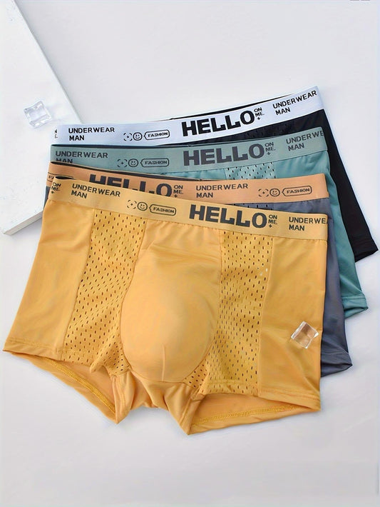 Men everyday boxer briefs mesh synthetic blend