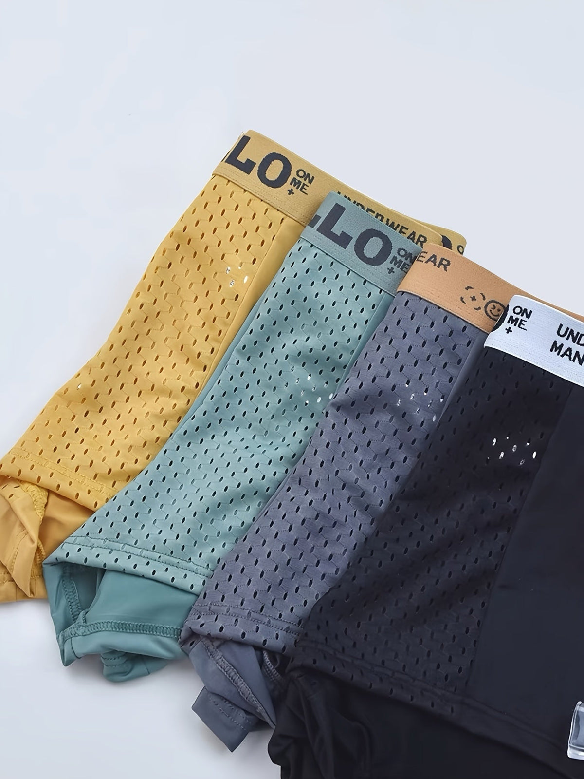 Men everyday boxer briefs mesh synthetic blend