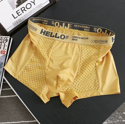 Men everyday boxer briefs mesh synthetic blend