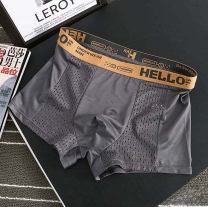 Men everyday boxer briefs mesh synthetic blend
