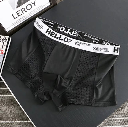 Men everyday boxer briefs mesh synthetic blend