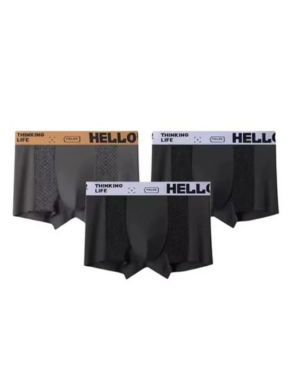 Men everyday boxer briefs mesh synthetic blend