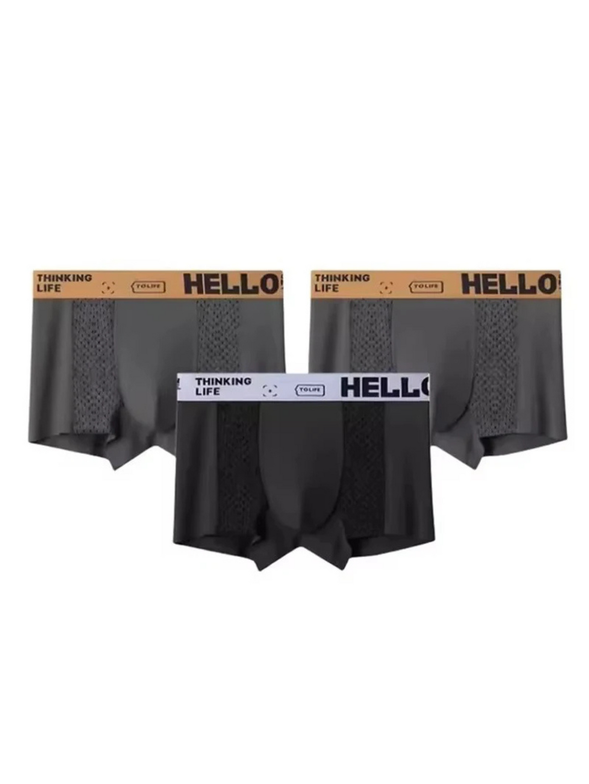 Men everyday boxer briefs mesh synthetic blend