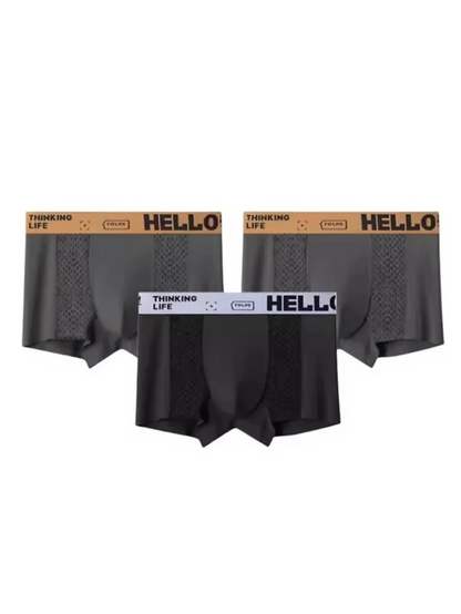 Men everyday boxer briefs mesh synthetic blend