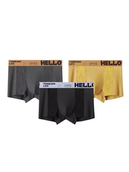 Men everyday boxer briefs mesh synthetic blend
