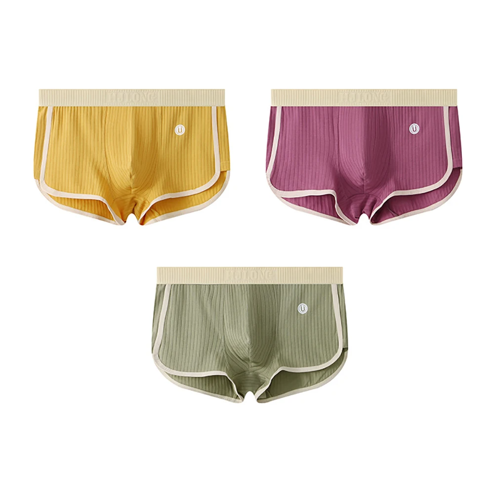 Men Daily Wear Boxer Briefs Color-Blocked