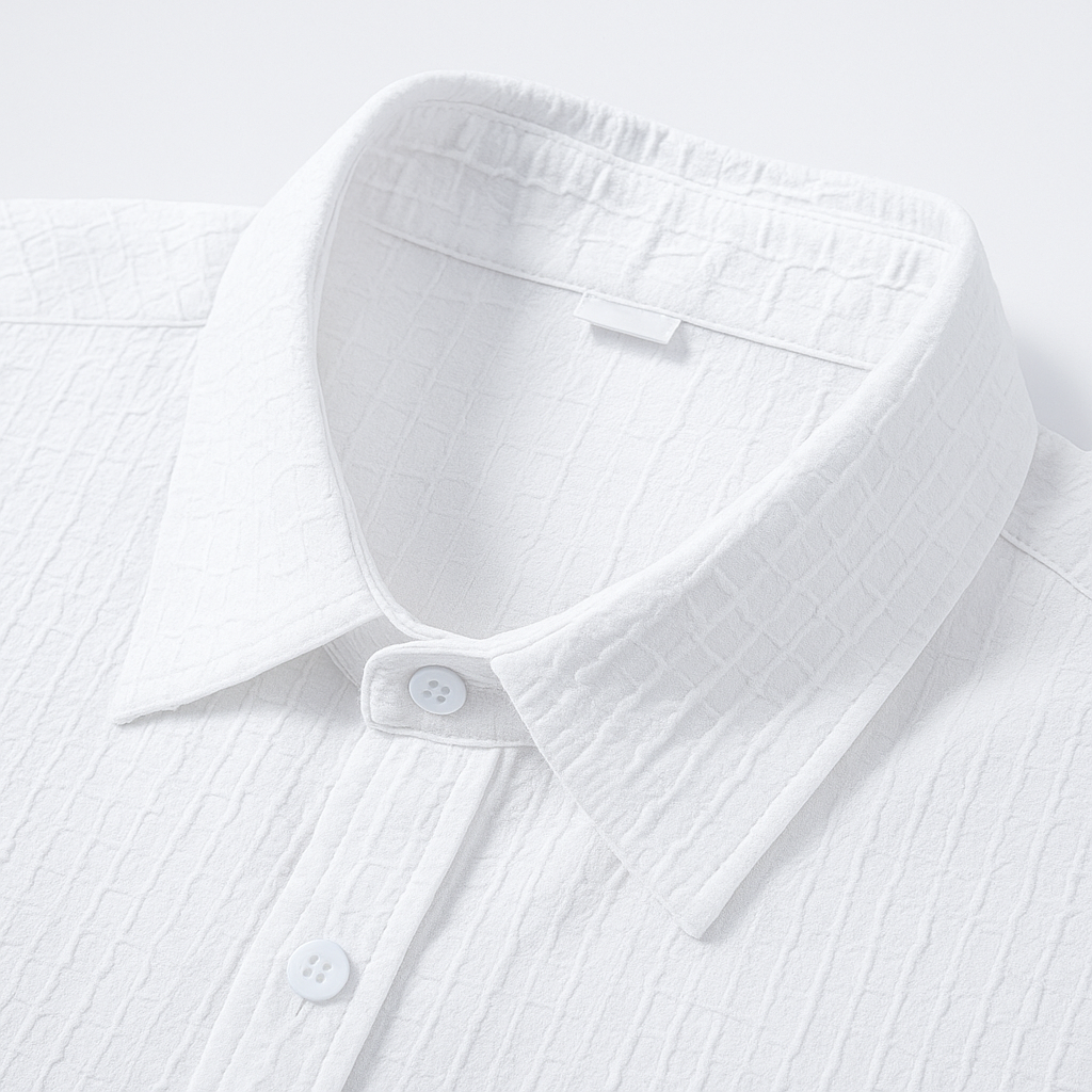 Men Summer Matching Set Textured Crinkle