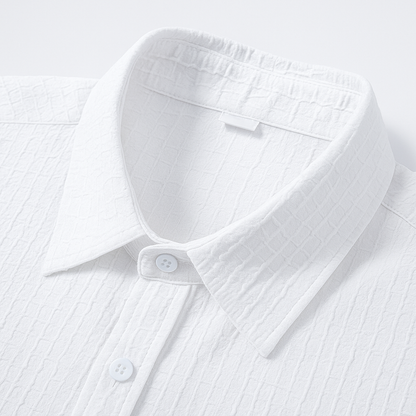 Men Summer Matching Set Textured Crinkle