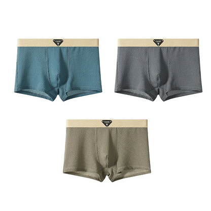 Men's Daily Boxer Briefs Textured Waistband Synthetic Blend
