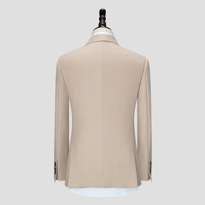 Men wedding double-breasted suit peak lapels