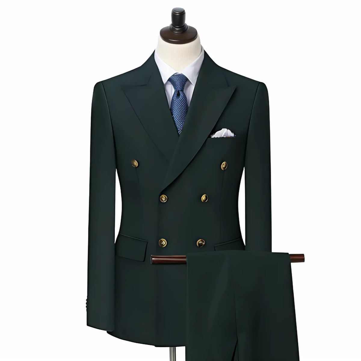 Men wedding double-breasted suit peak lapels