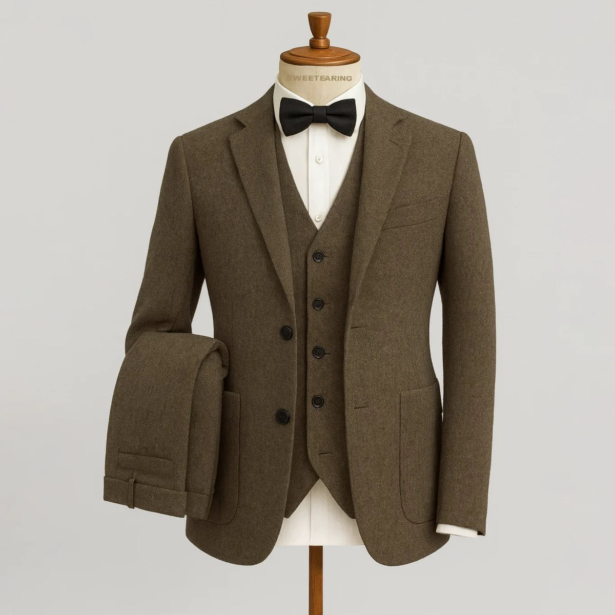 Men Wedding Three‑Piece Suit Tweed