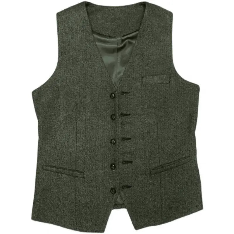 Men Wedding Three‑Piece Suit Tweed