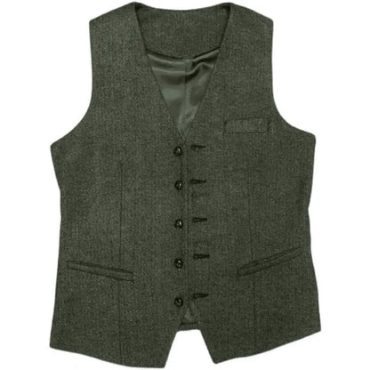 Men Wedding Three‑Piece Suit Tweed