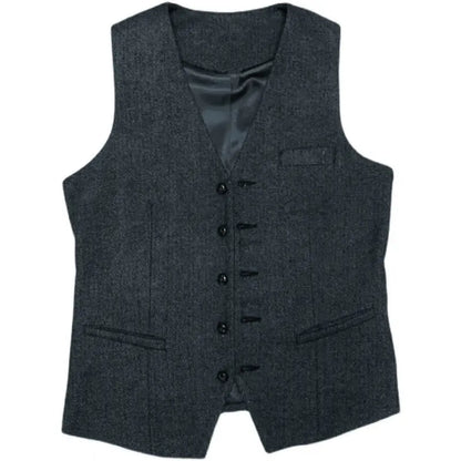 Men Wedding Three‑Piece Suit Tweed
