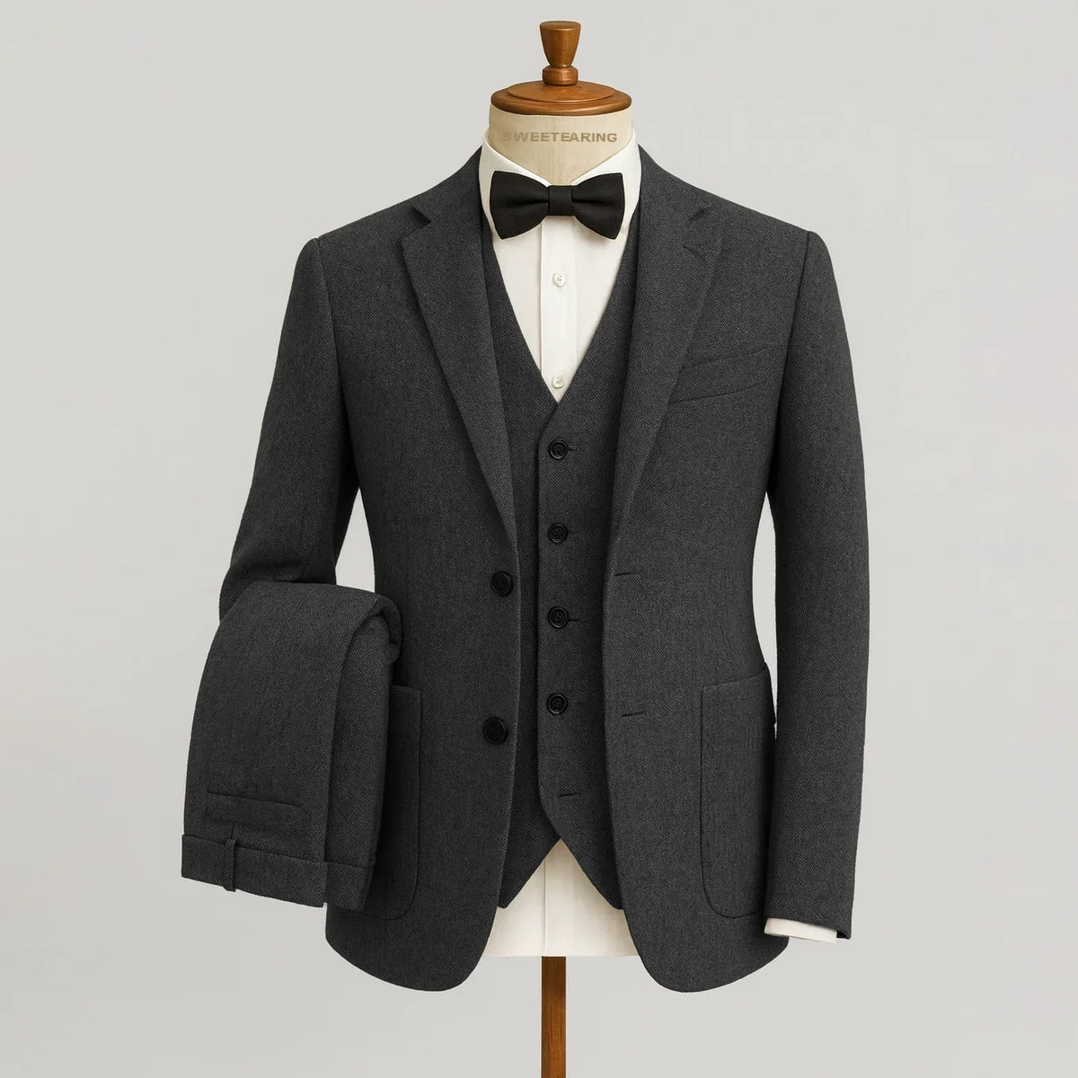 Men Wedding Three‑Piece Suit Tweed